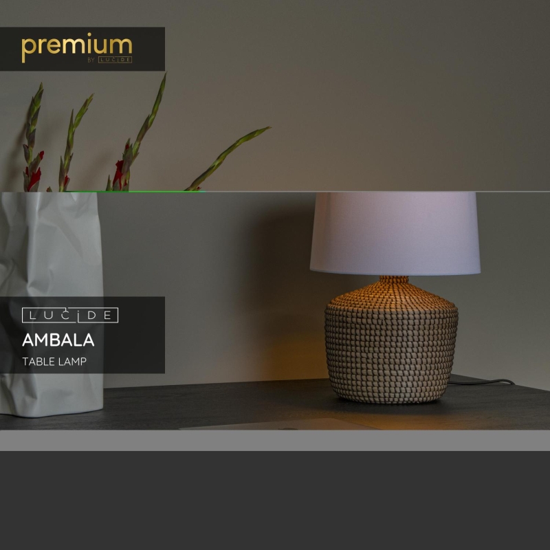 Lucide AMBALA - Stolná lampa - 1xE27 - Natural